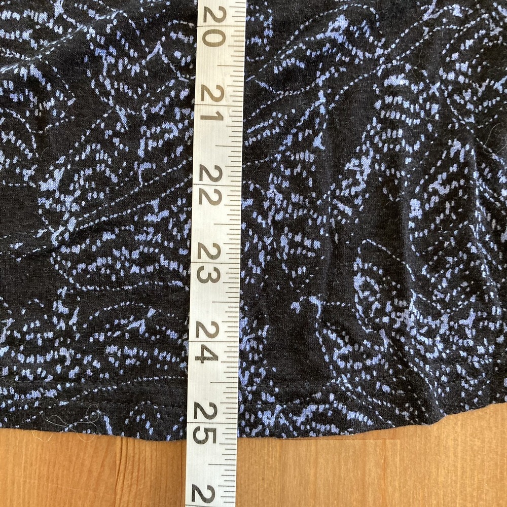 Free People Tunic Top Size Small Black & Blue Combo Loose Fit Crop Back Sahara - Picture 10 of 13